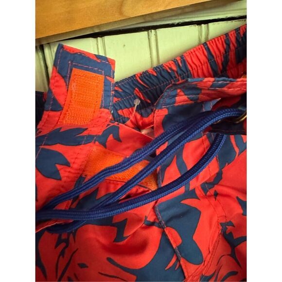 Polo Ralph Lauren mesh lined swim trunks red/blue safari animal print sz M - Picture 3 of 4